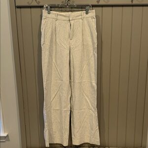 Mango Women’s White and Navy striped lightweight pants